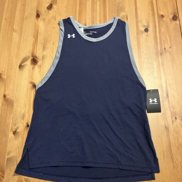 NEW‎ Under Armour Stadium Womens Tank Top Blue -Gray, loose , Sz XS - Picture 1 of 11